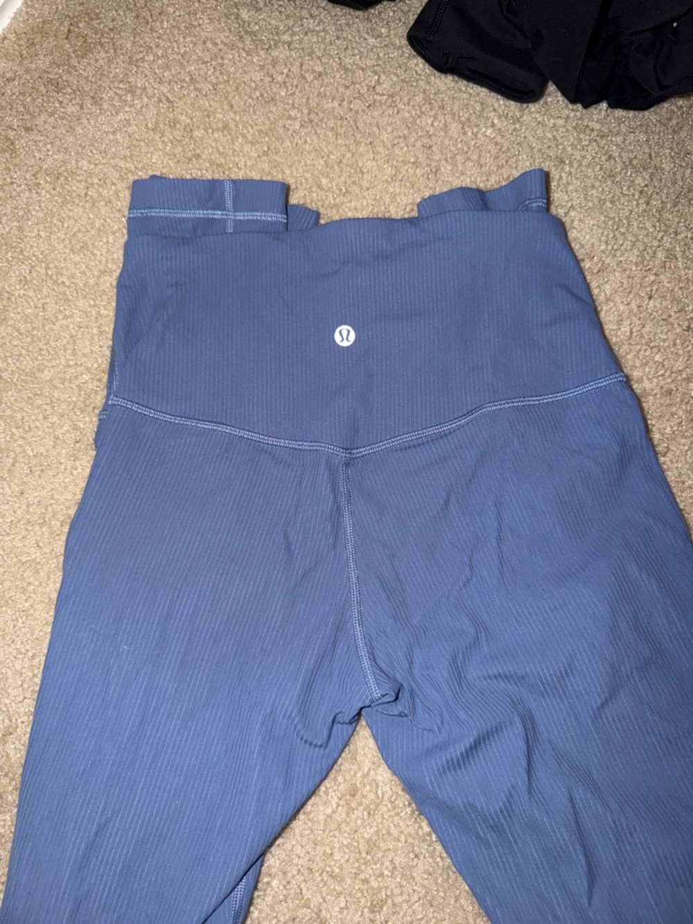 Lululemon High-Rise Ribbed Leggings in Slate Blue